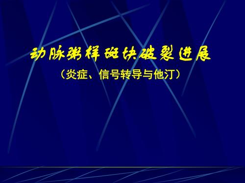 动脉粥样斑块破裂进展炎症、信号转导与他汀-PPT课件