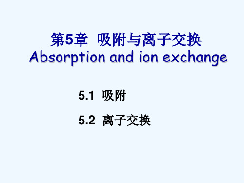 第5章  吸附与离子交换