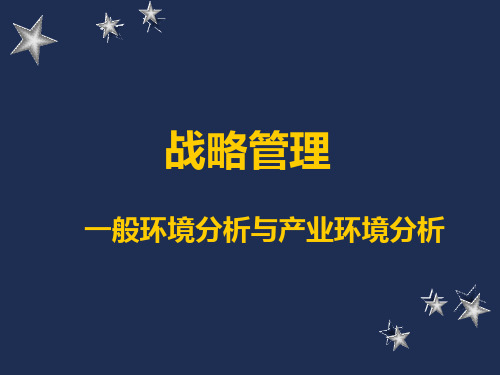 战略管理-一般环境分析和产业环境分析