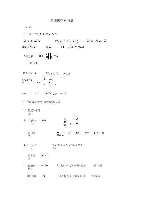 空间向量二面角的向量求法专题