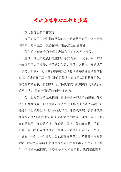 校运会掠影初二作文多篇