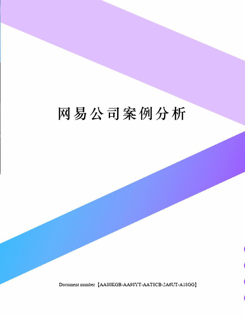 网易公司案例分析