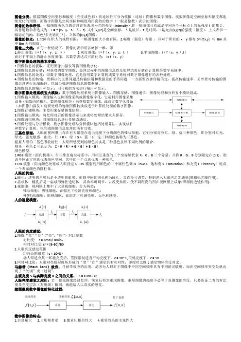 数字图像处理-知识点总结