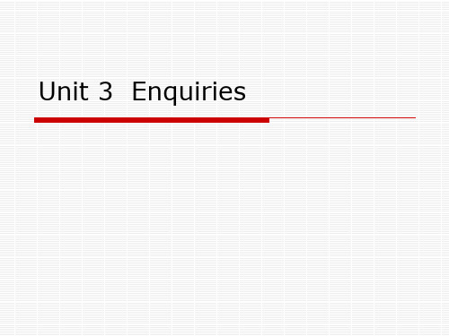 Unit 3   Enquiries