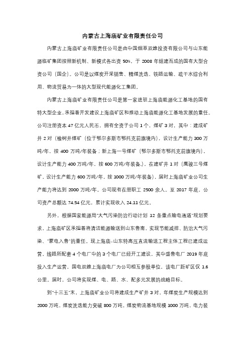 内蒙古上海庙矿业有限责任公司V1