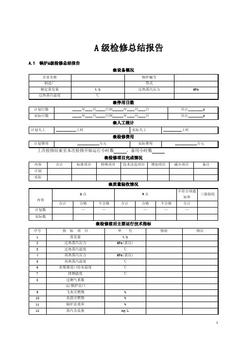 电厂检修总结报告