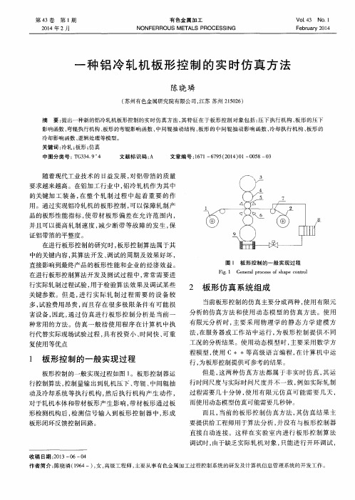 一种铝冷轧机板形控制的实时仿真方法