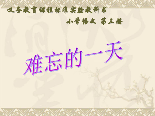 二年级上语文课件难忘的一天_人教版新课标