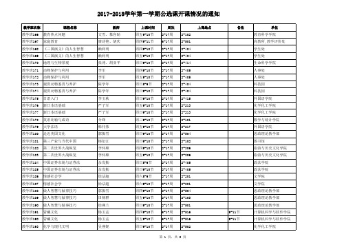 1、2017-2018-1公共选修课开课情况表