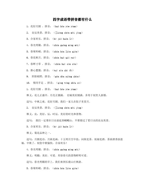 四字成语带拼音都有什么