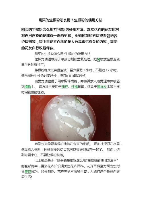 刚买的生根粉怎么用？生根粉的使用方法