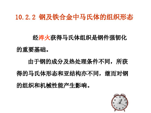 钢中马氏体组织形态、稳定化