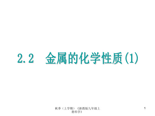 九年级科学(浙教版)上册课件-2.2--金属的化学性质(1)-(共12张PPT)