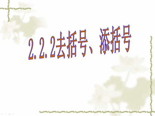 2.2.2去括号、添括号