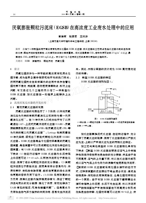 厌氧膨胀颗粒污泥床_EGSB_在高浓度工业废水处理中的应用