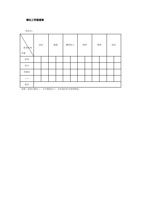 绿化工作检查表(doc格式)