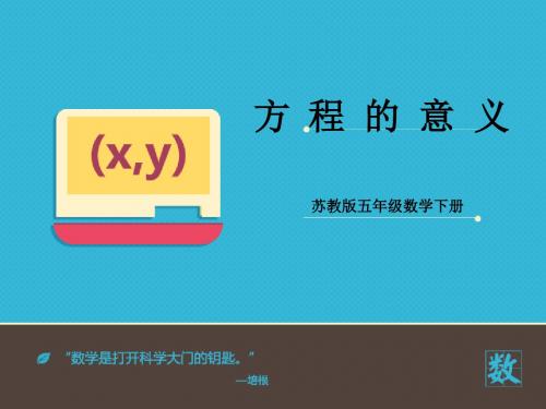 2016-2017年最新苏教版小学数学五年级下册简易方程第一课时优秀课件(精品资料)