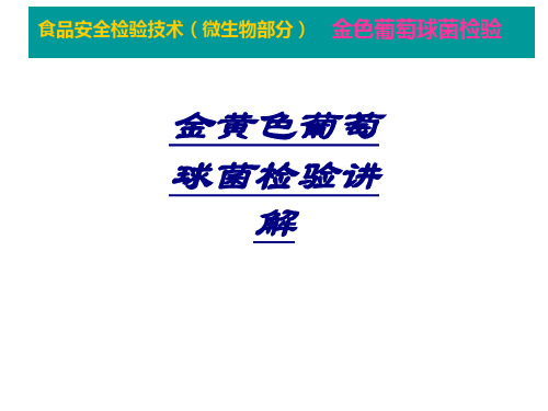 医学金黄色葡萄球菌检验讲解