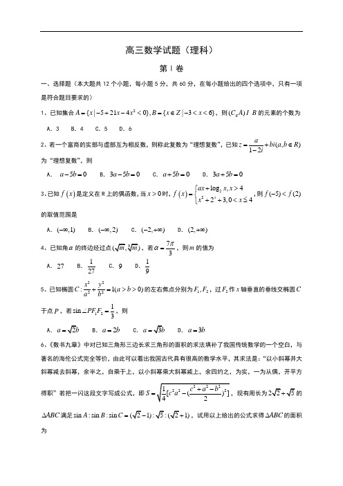 河北省磁县第一中学2017届高三下学期第一次月考数学(