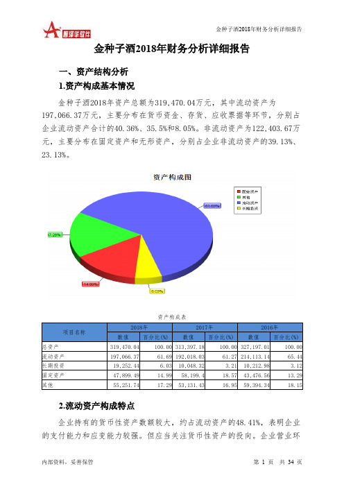 金种子酒2018年财务分析详细报告-智泽华