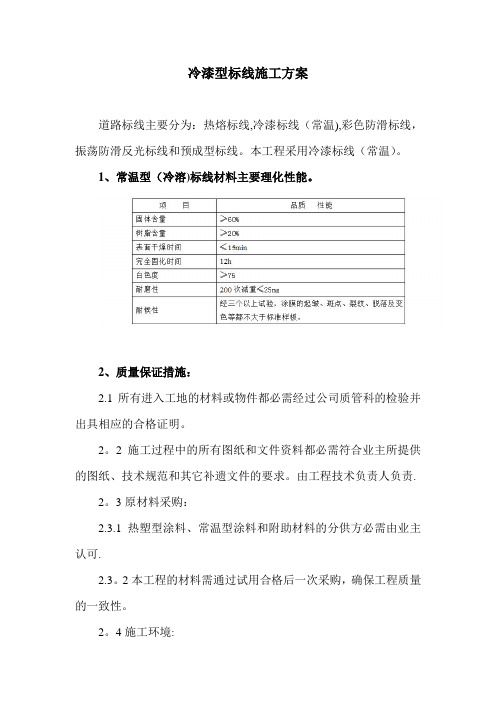 【施工管理】冷漆型标线施工方案