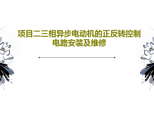 项目二三相异步电动机的正反转控制电路安装及维修PPT44页