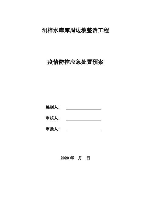 洞梓水库库周边坡整治疫情防控应急处置预案