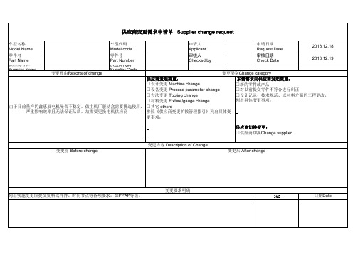 供应商变更需求申请表(模板)