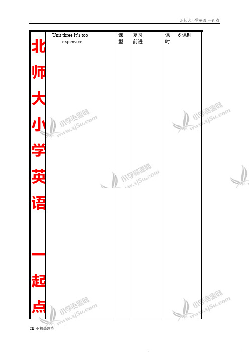 北师大小学一起点英语四年级上册《unit 3 It is too expensive》教案 (23)