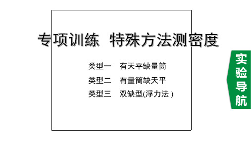 2020年江苏中考物理专题复习专项训练  特殊方法测密度