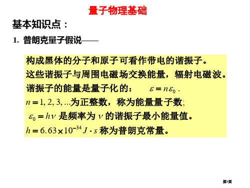 量子物理习题课公开课一等奖优质课大赛微课获奖课件