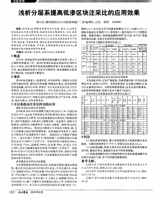 浅析分层系提高低渗区块注采比的应用效果