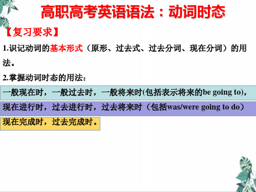 [优选]高考英语高三一轮复习语法动词态课件