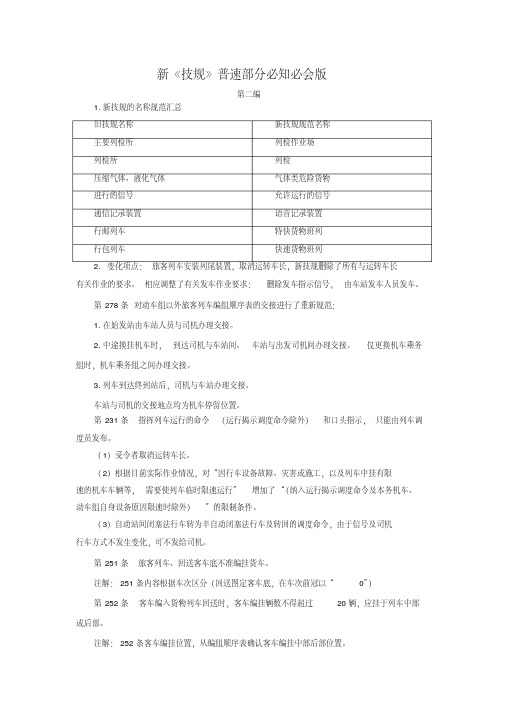 新《技规》普速部分必知必会版