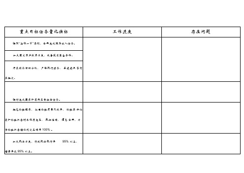 重点目标任务量化指标