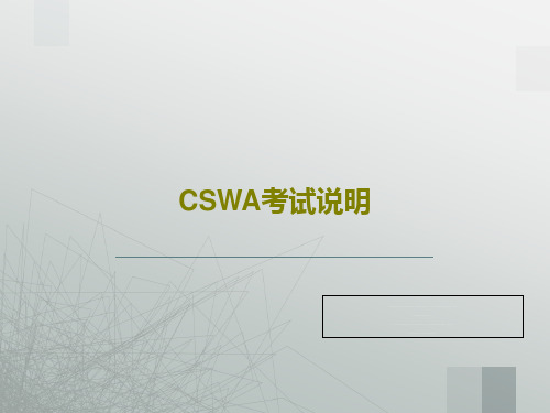 CSWA考试说明22页PPT