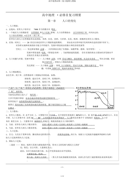 高中地理必修二复习提纲人教版