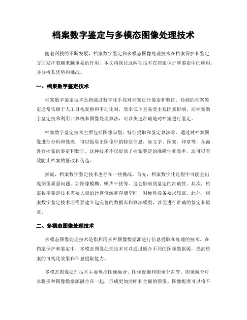 档案数字鉴定与多模态图像处理技术