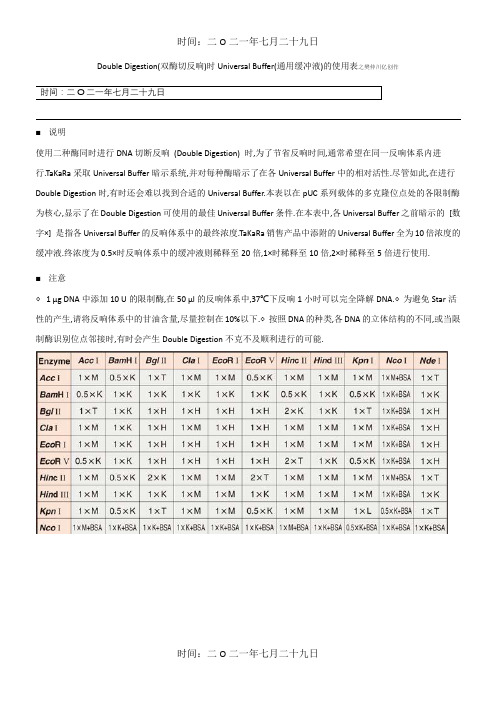 双酶切体系