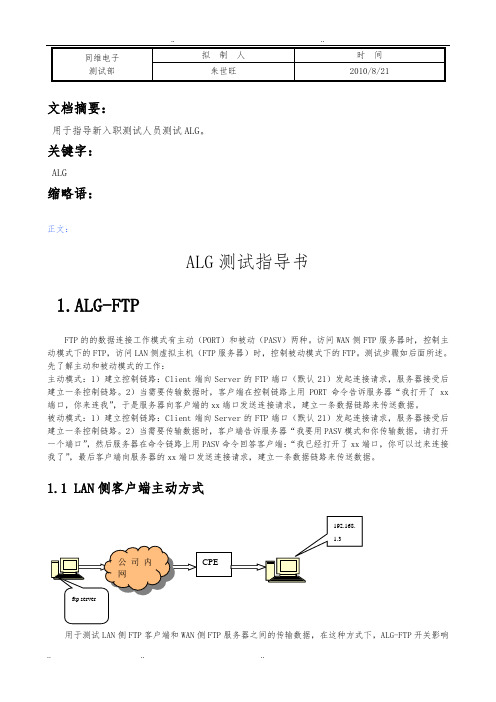 ALG测试指导书