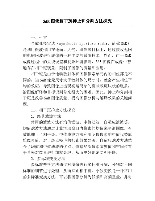 SAR图像相干斑抑制和分割方法研究