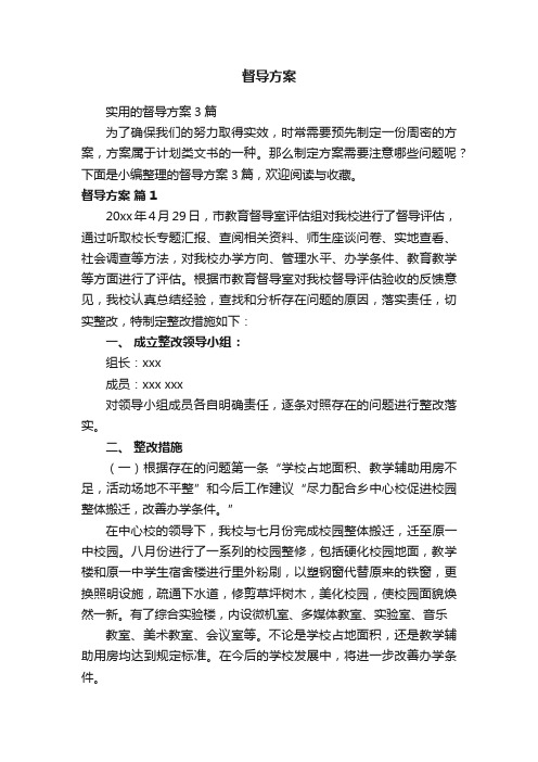 实用的督导方案3篇