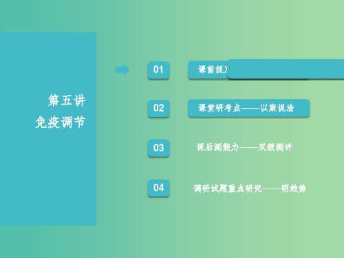 江苏专版2019版高考生物一轮复习第三部分稳态与环境第一单元动物和人体生命活动的调节第五讲免疫调节课