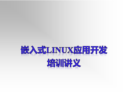 嵌入式Linux应用开发培训讲义