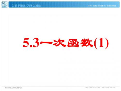 最新八年级数学浙教版上册课件：5.3 一次函数(1) (共13张PPT)