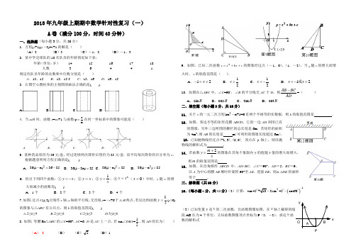 北师大版九年级上期末针对性练习一