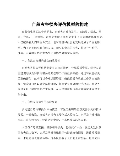 自然灾害损失评估模型的构建