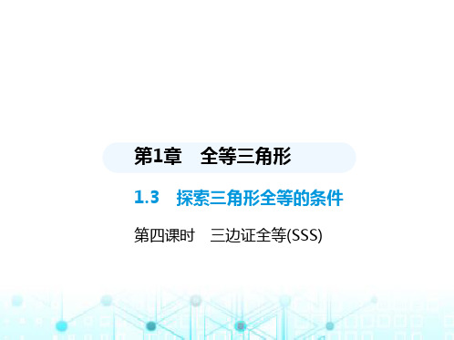 苏科版初中八年级数学上册1-3探索三角形全等的条件第四课时三边证全等(SSS)课件