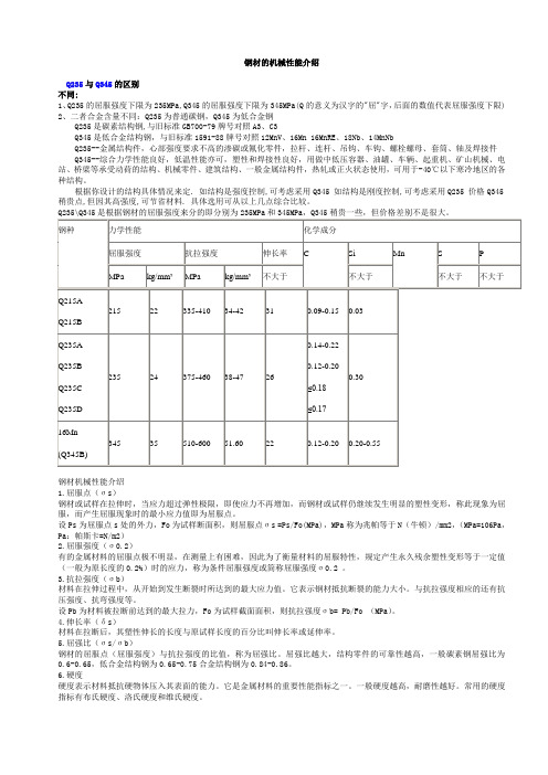 钢材的机械性能介绍