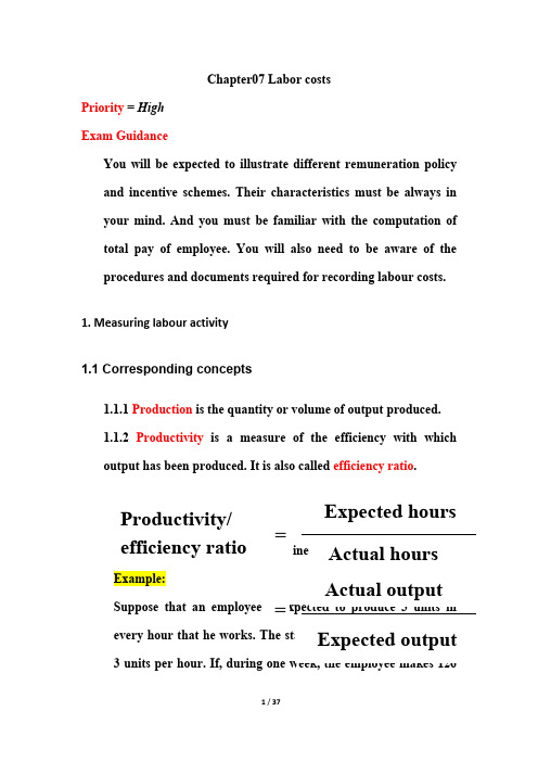 Chapter07 Labour costs劳动成本((含答案))_1454